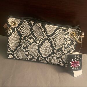 Olivia Miller Black and White Python Crossbody Bag -3pc Combo